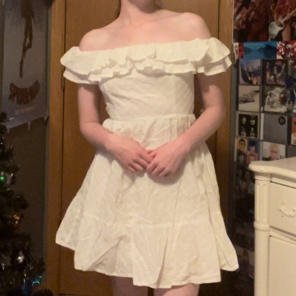 Off-Shoulder White Dress